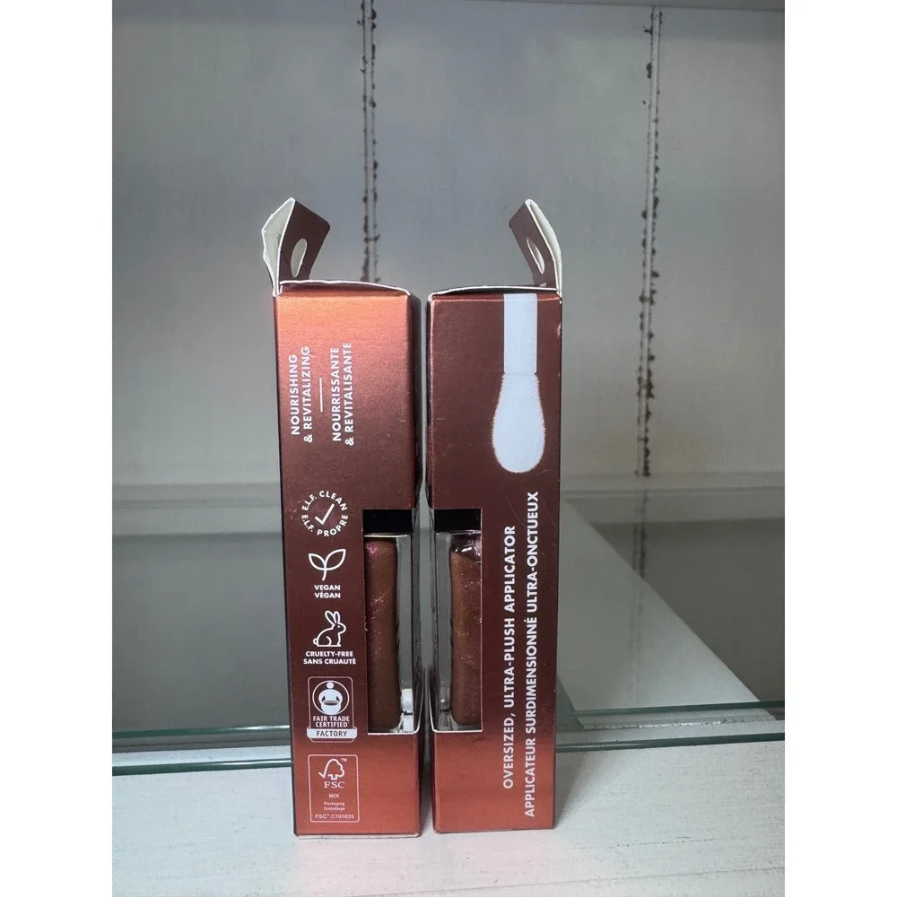 e.l.f. Glow Reviver Lip Oil Chocoluxe Glimmer Finish 2 Pack Set 0.25 fl oz Each